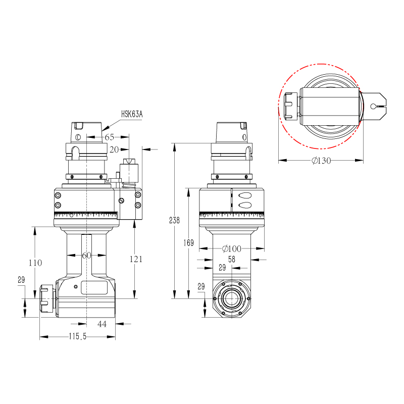 DK90-HSK63A-ER25-110