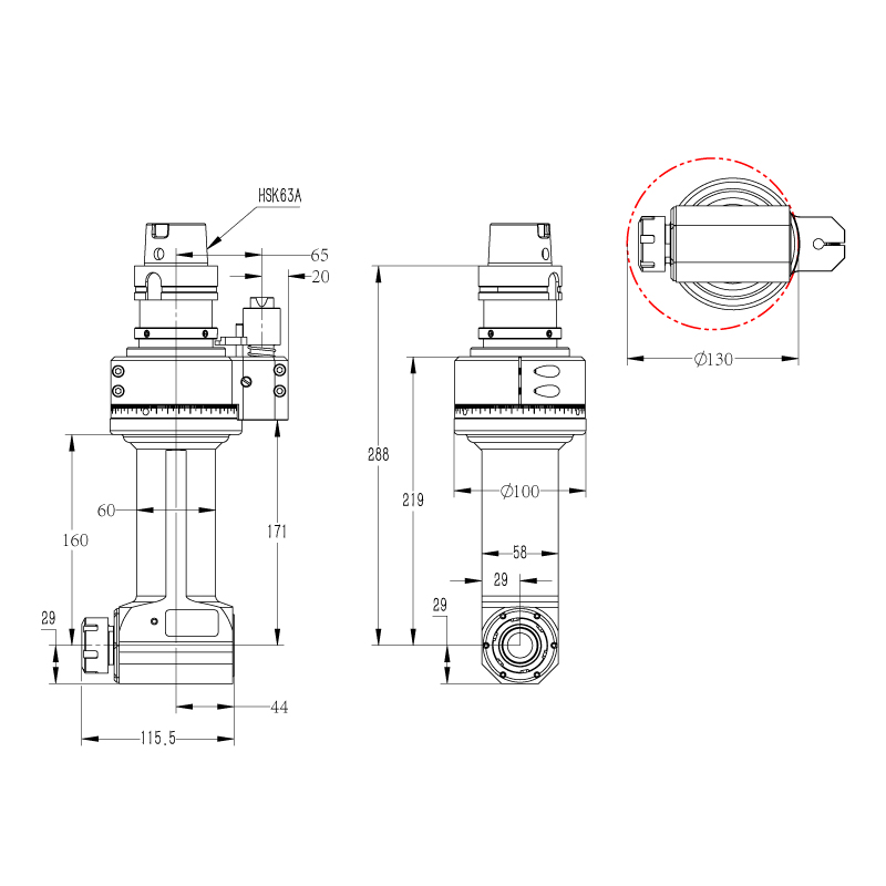 DK90-HSK63A-ER25-160