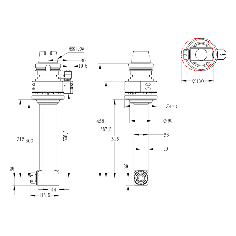 DK90-HSK100A-ER25-300