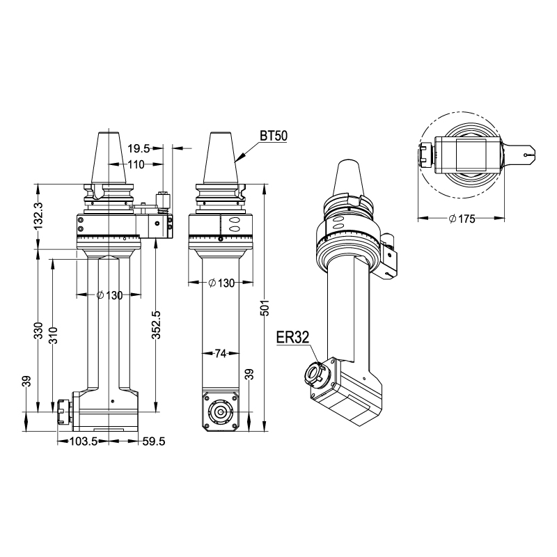 BT50-ER32-330-双轴承